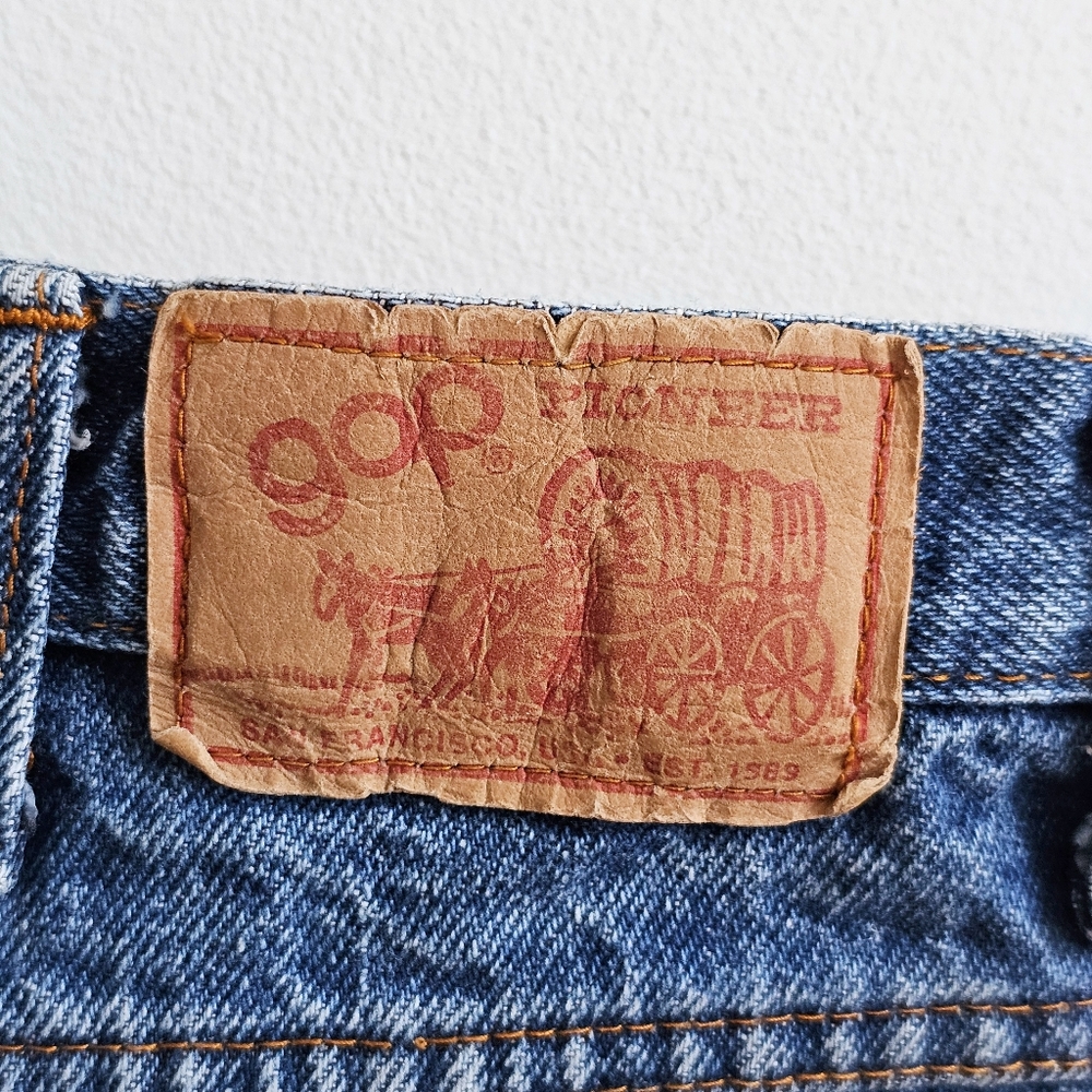 Vintage 90s Gap Denim Cut Off Shorts High Rise 30” Waist Size M Blue Jean - Picture 7 of 14